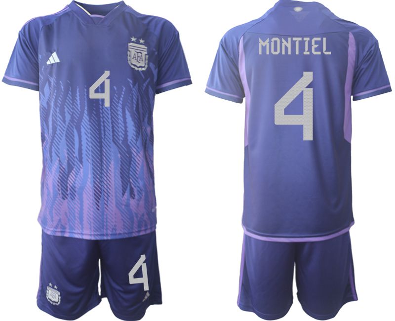 Men 2022 World Cup National Team Argentina away purple 4 Soccer Jersey